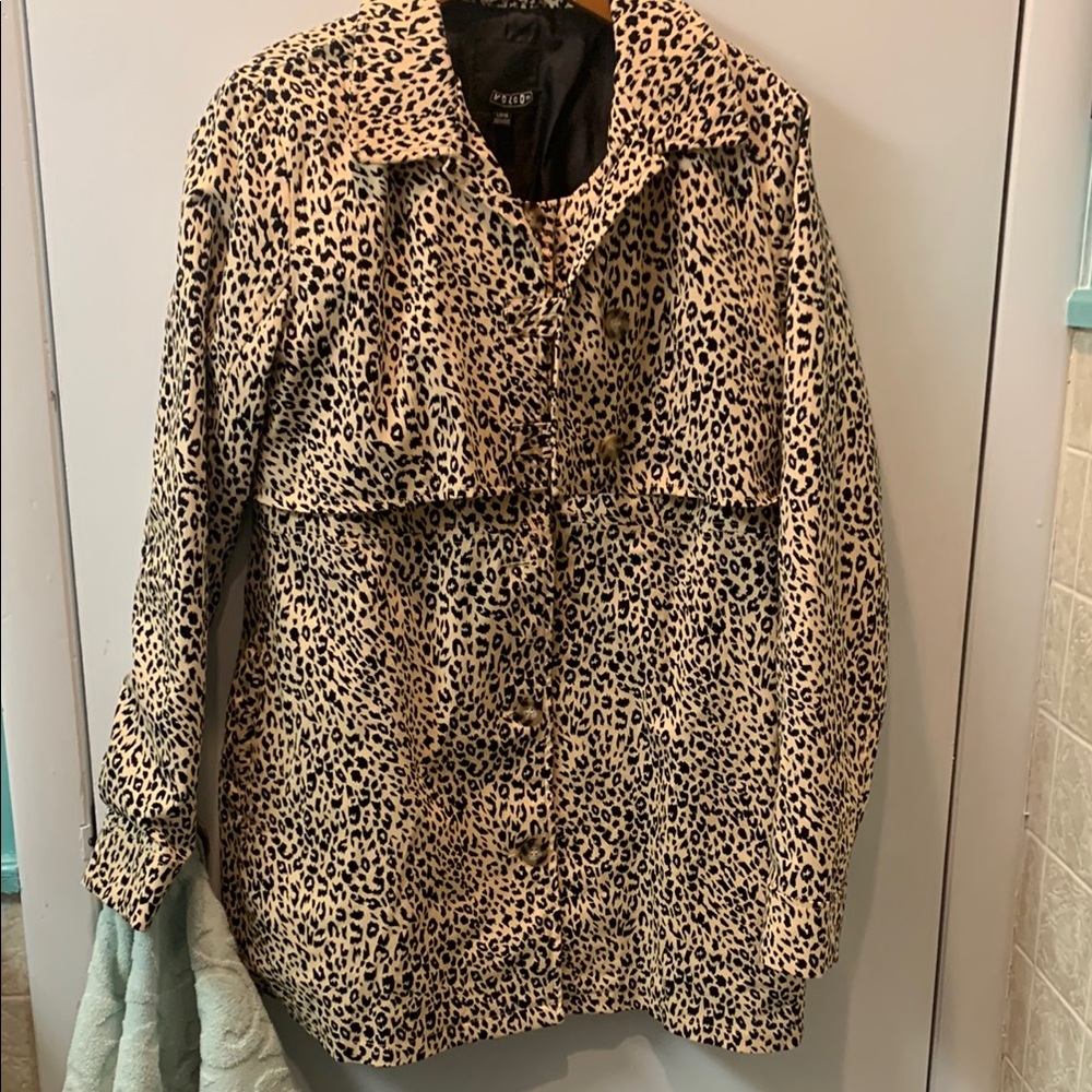 Volcom Leopard Print Trench Coat